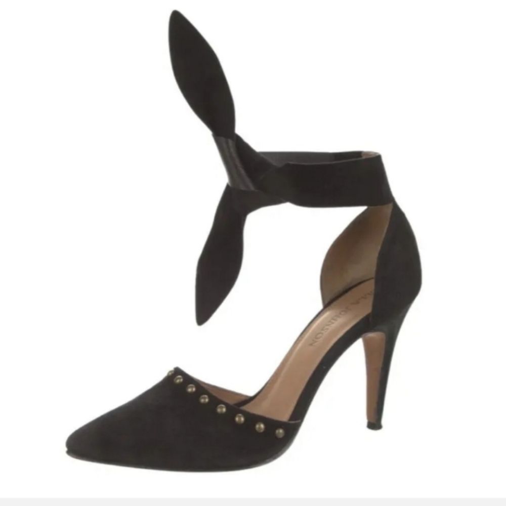 Ulla Johnson Sienna Heel Black Suede Wrap D'orsay Pumps Women's Size 37 - Us 7